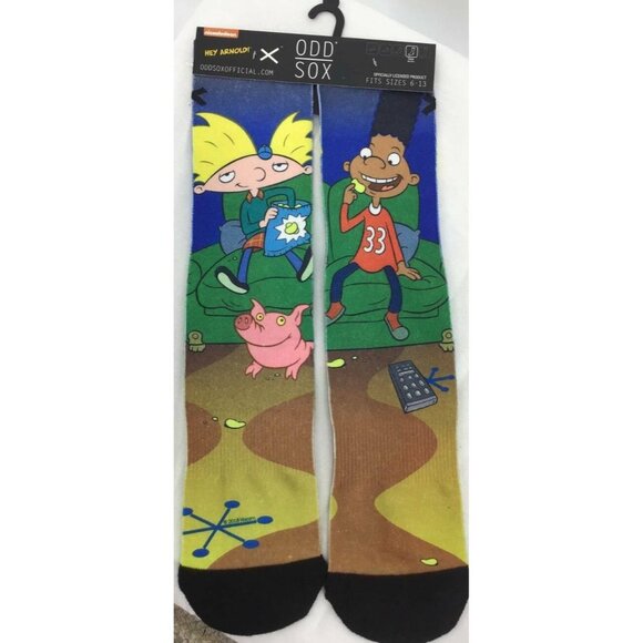 Nickelodeon ODD SOX Socks Size 6-13 Hey Arnold New - Picture 1 of 7